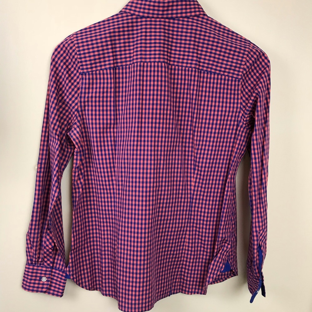 Talbots Size 4p Gingham Check Button Down Shirt - image 3